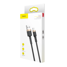 Baseus Cafule USB-A / Lightning 2.4A QC 3.0 kabelis 1 m - juoda ir auksinė