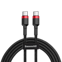 Baseus CATKLF-G91 USB-C - USB-C PD QC cable 60W 3A 480Mb / s 1m - black and red