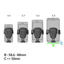 Baseus Gravity Car Mount gravitacinės ventiliacijos automobilinis laikiklis 4-6 colių telefonui juodas (SUYL-01)