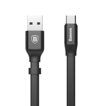 Baseus Nimble flat cable USB / USB-C cable with holder 2A 0.23M black (CATMBJ-01)