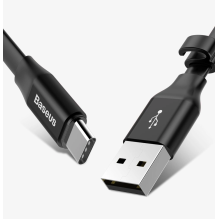 Baseus Nimble flat cable USB / USB-C cable with holder 2A 0.23M black (CATMBJ-01)