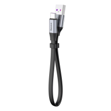 „Baseus“ paprastas plokščias kabelis USB laidas / USB Type C SuperCharge 5A 40W Quick Charge 3.0 QC 3.0 23cm pilka (CATM