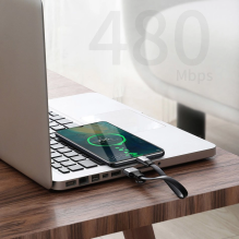 Baseus Simple flat cable USB cable / USB Type C SuperCharge 5A 40W Quick Charge 3.0 QC 3.0 23cm gray (CATMBJ-BG1)