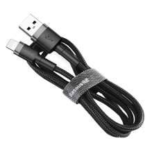 Baseus Cafule USB-A / Lightning 2A QC 3.0 kabelis 3 m - juoda ir pilka