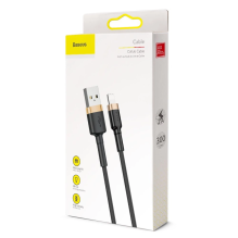 Baseus Cafule USB-A / Lightning 2A QC 3.0 kabelis 3 m - juoda ir auksinė