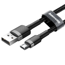 Baseus Cafule Cable durable nylon cable USB / micro USB 2A 3M black-gray (CAMKLF-HG1)