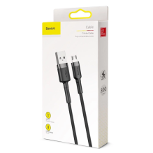 „Baseus Cafule Cable“ patvarus nailono kabelis USB / mikro USB 2A 3M juodai pilkas (CAMKLF-HG1)