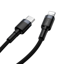 Baseus CATLKLF-G1 Lightning - USB-C PD QC cable 18W 480Mb / s 1m - black and gray