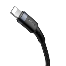 Baseus CATLKLF-G1 Lightning - USB-C PD QC cable 18W 480Mb / s 1m - black and gray