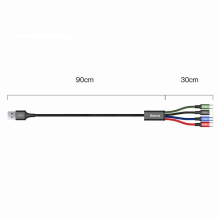 Baseus kabelis USB laidas 4in1 Lightning / 2x USB Type C / micro USB nailono pynėje 3,5A 1,2m juodas (CA1T4-B01)