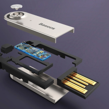 Baseus BA01 Bluetooth 5.0 garso imtuvas USB kabelis garso adapteris AUX lizdas juodas (CABA01-01)