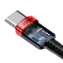 Baseus CATKLF-AL91 USB-C - USB-C PD QC cable 100W 5A 480Mb / s 2m - black and red