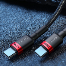 Baseus CATKLF-AL91 USB-C - USB-C PD QC cable 100W 5A 480Mb / s 2m - black and red