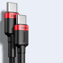 Baseus CATKLF-AL91 USB-C - USB-C PD QC cable 100W 5A 480Mb / s 2m - black and red