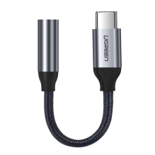 Ugreen ausinių adapteris su 3,5 mm mini lizdu prie C tipo USB 10 cm pilkos spalvos (30632)