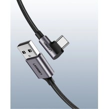 Ugreen US284 50941 USB-A (straight) / USB-C (angled) 3A Cable 1m - Gray