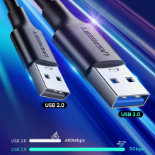 Ugreen US184 20882 USB-A 3.0 / USB-C 3A laidas, 1 m – juodas