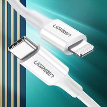 Ugreen US171 Lightning - USB-C MFi PD cable 20W 480Mb / s 1m - white