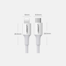 Ugreen US171 Lightning - USB-C MFi PD cable 20W 480Mb / s 1m - white