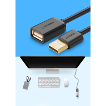 Ugreen cable adapter USB (female) - USB (male) 2m black (10316)