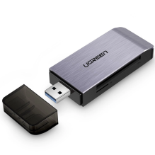 Ugreen SD / micro SD / CF / MS kortelių skaitytuvas, skirtas USB 3.0 pilkas (50541)