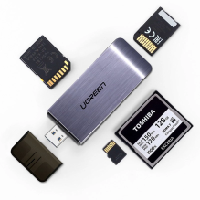 Ugreen SD / micro SD / CF / MS kortelių skaitytuvas, skirtas USB 3.0 pilkas (50541)