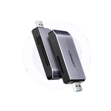 Ugreen SD / micro SD / CF / MS kortelių skaitytuvas, skirtas USB 3.0 pilkas (50541)