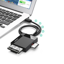 Ugreen CR125 30231 SD / micro SD / CF / MS atminties kortelių skaitytuvas su 1 m USB 3.0 kabeliu - juodas