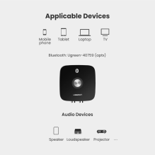 Ugreen adapterio imtuvas Bluetooth 5.1 aptX 2RCA / 3,5 mm mini lizdas juodas (40759)