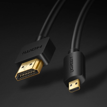 Ugreen kabelis HDMI – mikro HDMI kabelis 19 kontaktų 2.0v 4K 60Hz 30AWG 1.5m juodas (30102)