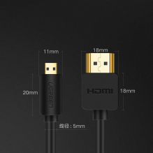 Ugreen cable HDMI - micro HDMI cable 19 pin 2.0v 4K 60Hz 30AWG 1.5m black (30102)