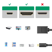 Ugreen kabelio adapterio kabelis HDMI adapteris - micro HDMI 19 kontaktų 20 cm juodas (20134)