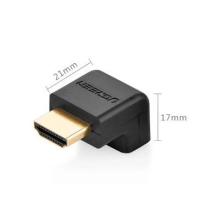 Ugreen adapterio dešiniojo kampo jungtis HDMI apačioje juoda (20109)