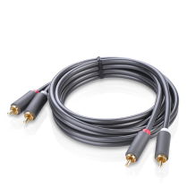 Ugreen AV104 10518 audio cable 2RCA (male) / 2RCA (male) 2m - gray