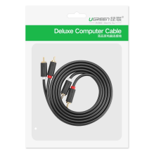 Ugreen AV104 10518 audio cable 2RCA (male) / 2RCA (male) 2m - gray