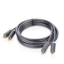 Ugreen AV104 10520 audio cable 2RCA (male) / 2RCA (male) 5m - gray