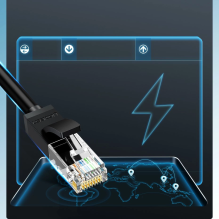 Ugreen Cable Ethernet pataisos laidas RJ45 Cat 6 UTP 1000Mbps 1m juodas (20159)