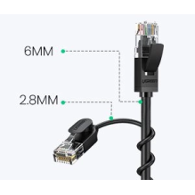 Ugreen kabelis interneto tinklo kabelis Ethernet patchcord RJ45 Cat 6A UTP 1000Mbps 1m juodas (70332)