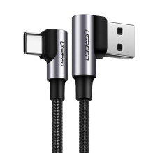 Ugreen kampinis kabelis USB laidas – USB Type C Quick Charge 3.0 QC3.0 3 A 0,5 m pilka (US176 20855)