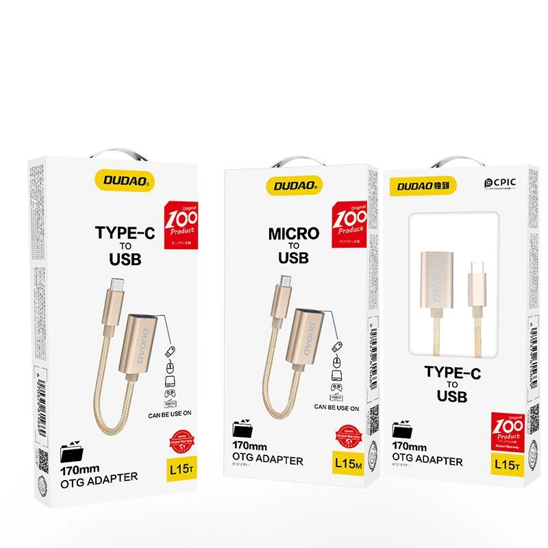 Dudao adapterio adapterio OTG laidas iš USB 2.0 į mikro USB pilką (L15M)