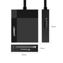 Ugreen CR125 30231 SD / micro SD / CF / MS atminties kortelių skaitytuvas su USB 3.0 kabeliu 0,5 m - juodas