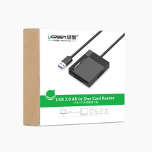 Ugreen CR125 30231 SD / micro SD / CF / MS atminties kortelių skaitytuvas su USB 3.0 kabeliu 0,5 m - juodas