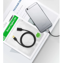 Ugreen kabelio laido prailginimo adapteris USB 3.0 (moteris) - USB 3.0 (vyriškas) 2 m juodas (US129 10373)