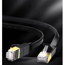 Ugreen Flat Cable Internet Network Cable Ethernet Patchcord RJ45 Cat 7 STP LAN 10 Gbps 3m Black (NW106 11262)