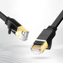 „Ugreen“ plokščias kabelis Interneto tinklo kabelis Ethernet Patchcord RJ45 Cat 7 STP LAN 10 Gbps 3 m juodas (NW106 1126