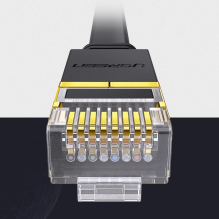 „Ugreen“ plokščias kabelis Interneto tinklo kabelis Ethernet Patchcord RJ45 Cat 7 STP LAN 10 Gbps 3 m juodas (NW106 1126