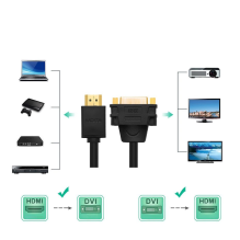 Ugreen cable cable adapter adapter DVI 24 + 5 pin (female) - HDMI (male) 22 cm black (20136)