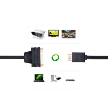 Ugreen kabelio adapterio adapteris DVI 24 + 5 kontaktų (moteris) - HDMI (vyriškas) 22 cm juodas (20136)