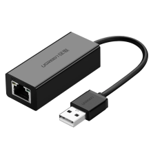 Ugreen išorinio tinklo plokštė RJ45 – USB 2.0 100 Mbps Ethernet juoda (CR110 20254)