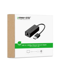 Ugreen external network card RJ45 - USB 2.0 100 Mbps Ethernet black (CR110 20254)